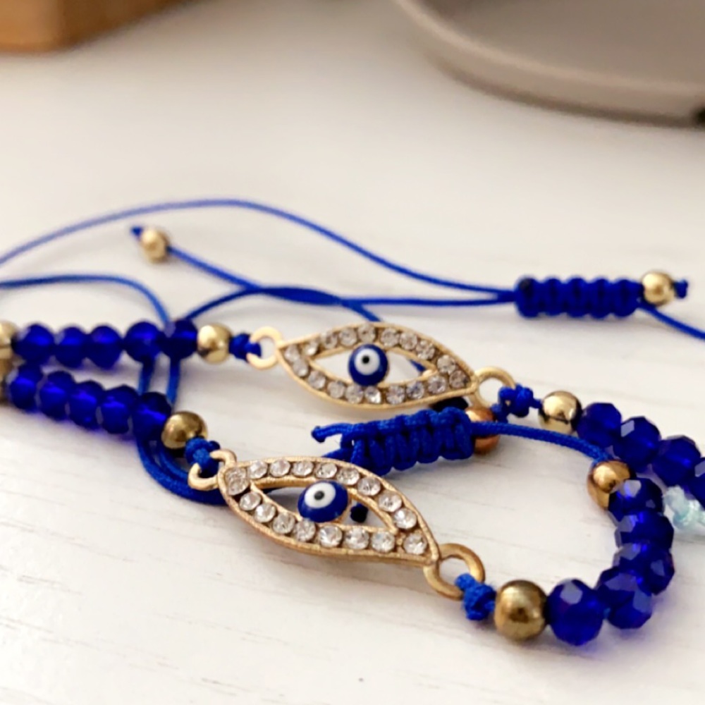 Evil Eye Bracelets 🧿⚡️ . Color : Blue